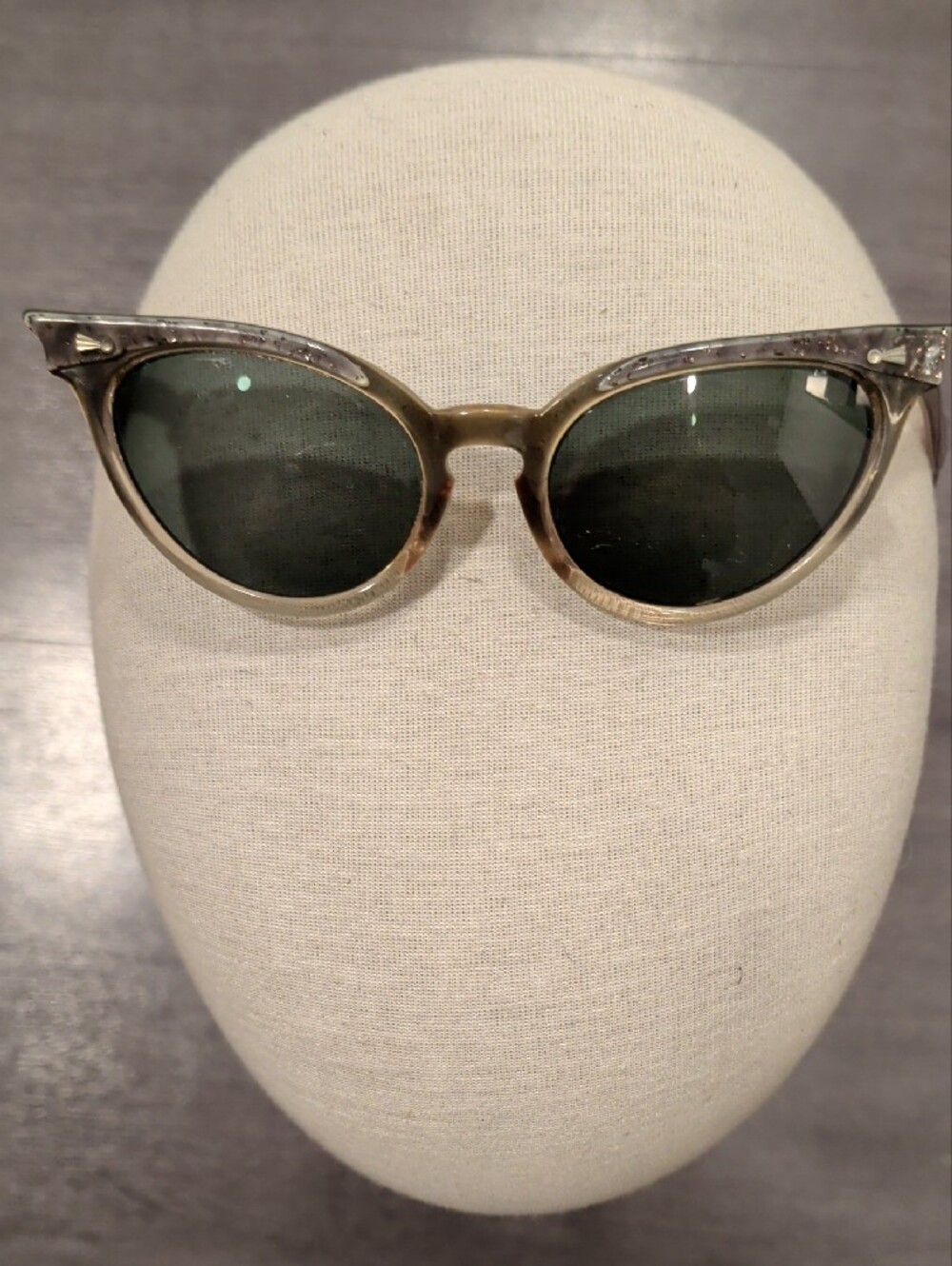 Vintage 50s Zylite Aluminum Cat Eye Glasses Rose Gold Retro 5 3/4" MCM